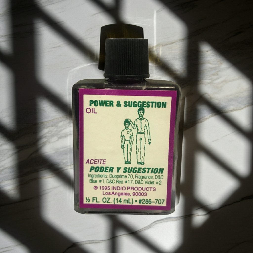 Power Suggestion Wish Oil ritual oil bottle for wish work, spiritual practice, and ceremonial use.