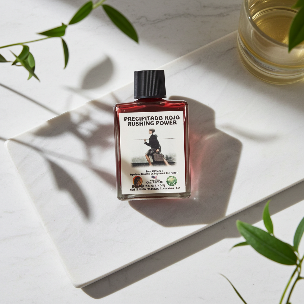 Precipitado Rojo wish oil bottle for prayer, focused desire work, and spiritual ritual practice.