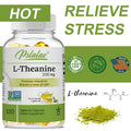 Premium L-Theanine 200mg Vegan Capsules supplement bottle for stress support, mental calm, and everyday relaxation use.