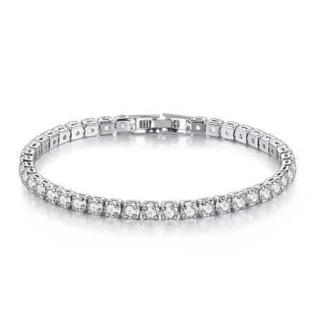 Premium real moissanite sterling silver wrist bracelet for luxury fashion wear, occasion dressing, and anniversary presents.