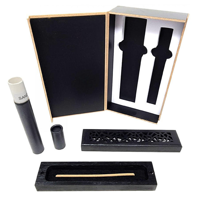 Premium Sandalwood incense gift set box for gifting, meditation, and home fragrance.