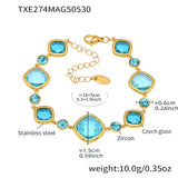 Premium square glass charm bracelet for ladies with stylish charm accents for date nights, event wear, and fashionable gifting.