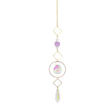 Prism light catcher suncatcher with octagon beads for sunlight refraction, rainbow room accents, and decorative window hanging.