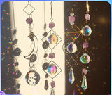 Prism Rainbow Suncatcher with octagon beads hanging ornament for catching sunlight, creating rainbow reflections, and window decor.
