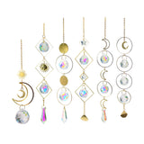 Prism stained glass crystal sun catcher ball for hanging in windows to reflect sunlight and create rainbow light effects.