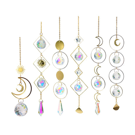 Prism stained glass crystal sun catcher ball for hanging in windows to reflect sunlight and create rainbow light effects.