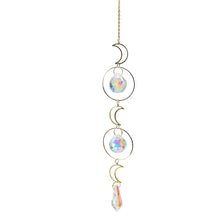Prism suncatcher crystal hanging with rainbow octagon beads for casting colorful light, decorating windows, and giftable home accent use.