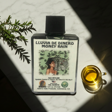 Lluvia De Dinero prosperity wish oil bottle for financial blessing rituals, abundance manifestation, and altar use.