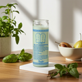 Psalms 23rd white 1 color 7 day candle glass prayer candle for devotion, spiritual protection, and daily altar use.