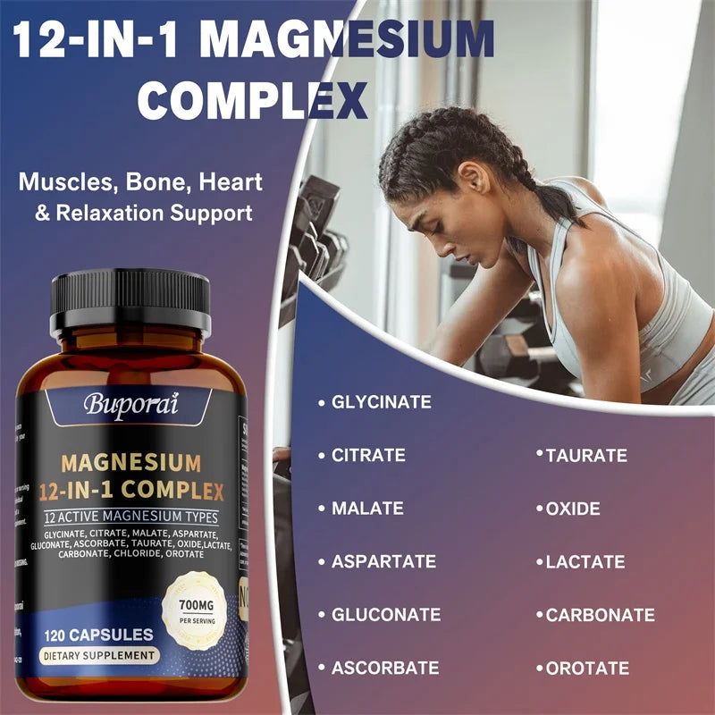 Pslalae Magnesium Complex Capsules dietary supplement for digestion, heart health, and daily use.