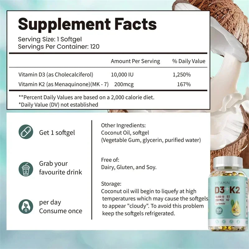 Pslalae Vitamin D3 & K2 supplement bottle for everyday vitamin supplementation and daily health support.