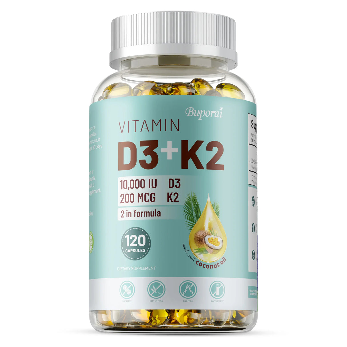 Pslalae Vitamin D3 & K2 supplement bottle for everyday wellness and regular vitamin supplementation.
