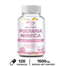 Pueraria Mirifica capsule supplement bottle for breast support positioning and everyday wellness use.