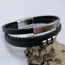 Punk fashion red black leather cuff bracelet for rocker looks, festival outfits, and standout wristwear styling.