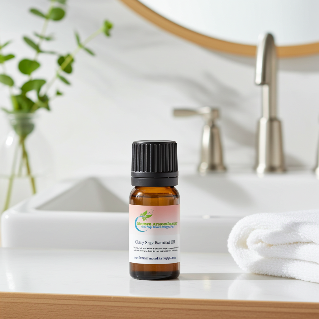 Pure Clary Sage Essential Oil bottle for essential oil blending, massage dilution, and home fragrance use.
