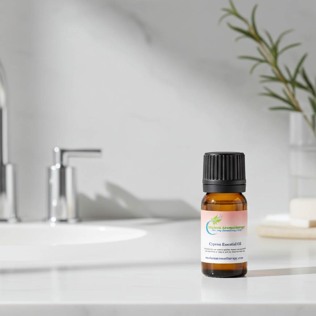 Pure Cypress Essential Oil dropper bottle for massage oil blending, aromatherapy, and self-care routines