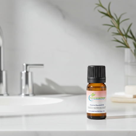 Pure Cypress Essential Oil dropper bottle for massage oil blending, aromatherapy, and self-care routines