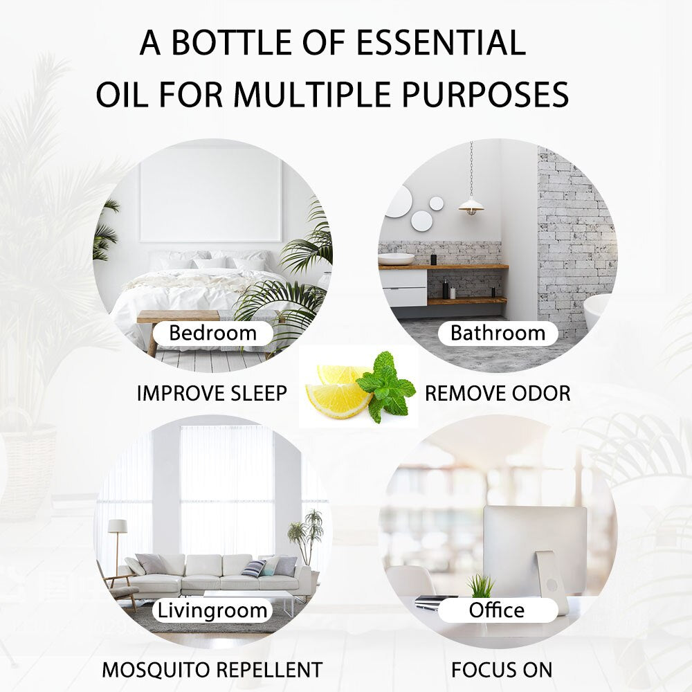 Pure Essential Oil 100ML bottle of multi-scent aroma oil for diffuser sessions, self-care routines, and freshening indoor spaces.