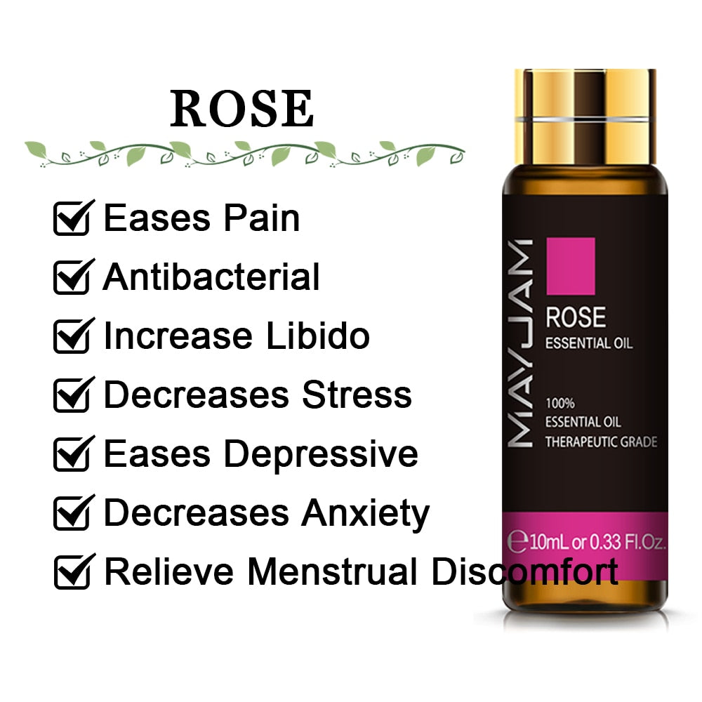 10ML Pure Essential Oil dropper bottle for aroma diffusion, massage blending, and personal wellness use.