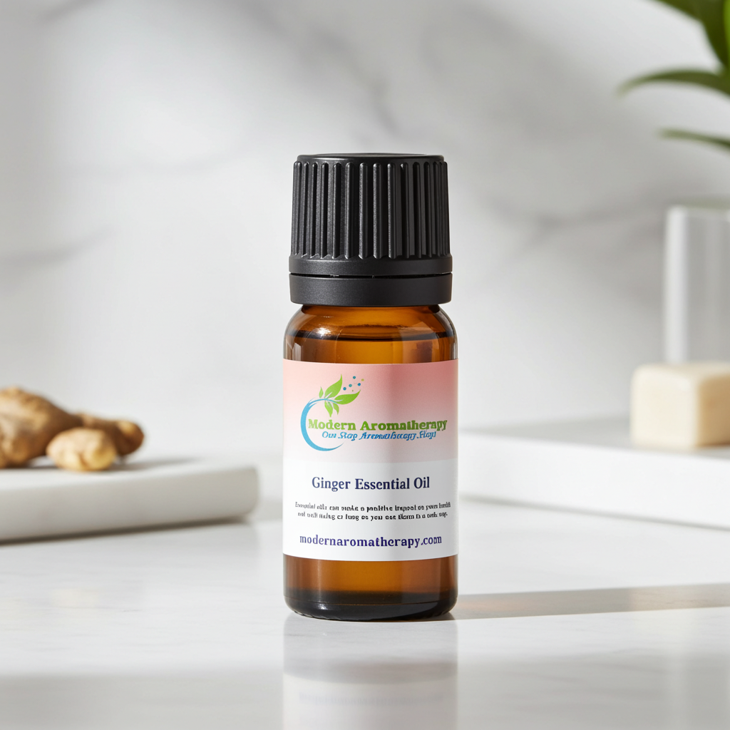 Pure Ginger Essential Oil bottle for warming diffuser use, warming comfort massage, and daily aromatic wellness.