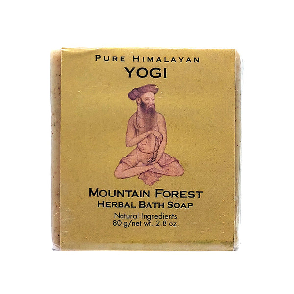 Pure Himalayan Yogi Mountain Forest Herbal Soap bar handmade in Nepal with Ayurvedic herbs for grounding daily cleansing and mindful bathing.