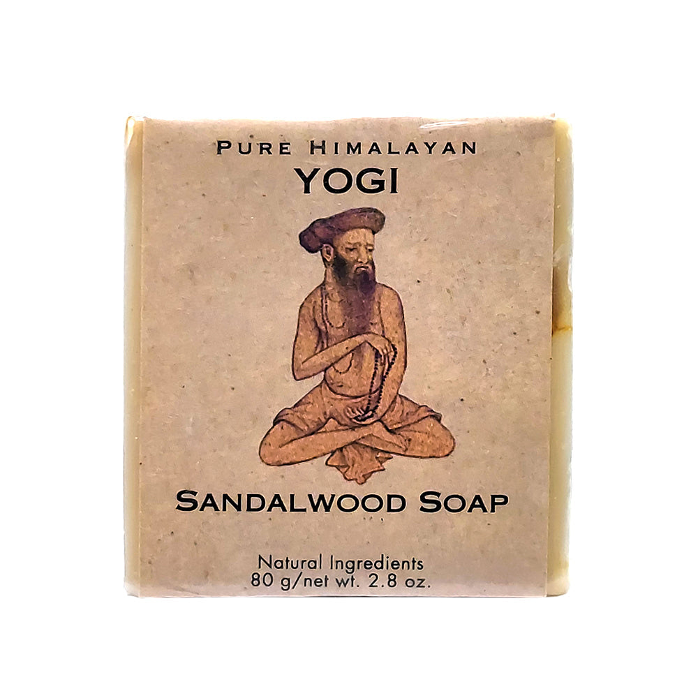 Pure Himalayan Yogi Sandalwood Herbal Soap bar cold-process made in Nepal for calming Ayurvedic daily cleansing and meditation.