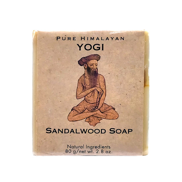 Pure Himalayan Yogi Sandalwood Herbal Soap bar cold-process made in Nepal for calming Ayurvedic daily cleansing and meditation.
