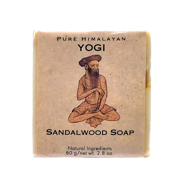 Pure Himalayan Yogi Sandalwood Herbal Soap bar cold-process made in Nepal for calming Ayurvedic daily cleansing and meditation.