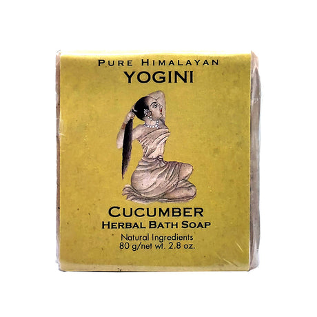 Pure Himalayan Yogini Cucumber Herbal Soap bar handmade in Nepal for Ayurvedic daily cleansing and mindful bathing.