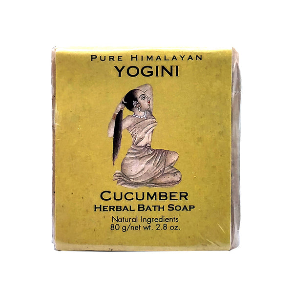 Pure Himalayan Yogini Cucumber Herbal Soap bar handmade in Nepal for Ayurvedic daily cleansing and mindful bathing.