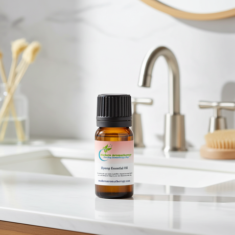 Pure hyssop essential oil bottle for diffuser blends, aromatherapy sessions, and everyday wellness routines.