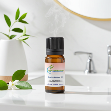 Pure jasmine essential oil dropper bottle for relaxation, massage blending, and daily aromatherapy use.