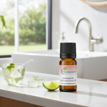 Pure lime essential oil dropper bottle for diffuser use, mood-lifting oil blending, and refreshing aromatic practice.