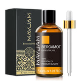 Pure Natural Essential Oils 30ml wellness scent set in bottles for aromatherapy, massage preparation, and everyday fragrance use.