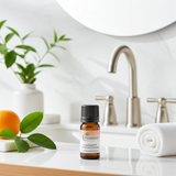 Pure Orange Essential Oil glass dropper bottle for massage blending, diffuser use, and relaxation.