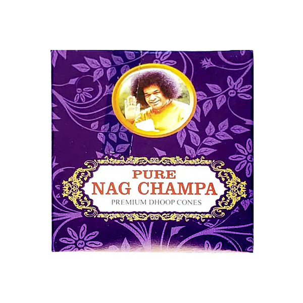 Pure Vibrations Nag Champa Dhoop Cones for meditation, purification, and daily ritual use.