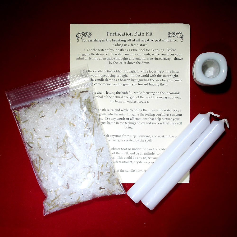 Purification bath kit ritual set for cleansing rituals, self-care, and intention-setting bath practice.