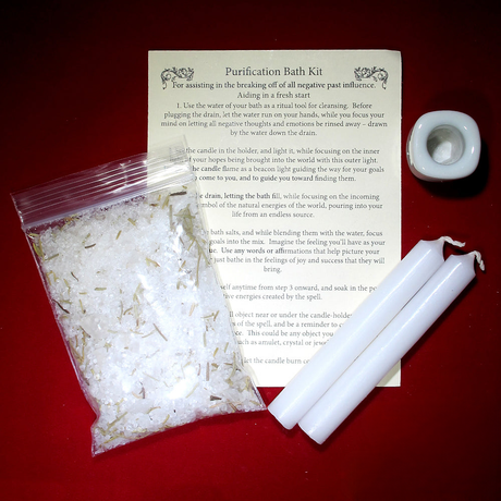 Purification bath kit ritual set for cleansing rituals, self-care, and intention-setting bath practice.