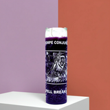 Purple Spell Breaker 7 Day candle in glass for removing negative energy, spiritual cleansing, and ritual work.