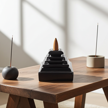 Pyramid Backflow Burner incense holder for creating a cascading smoke effect during meditation, relaxation, and home fragrance use.