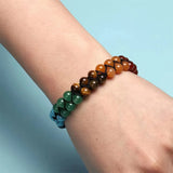 Rainbow chakra beads yoga bracelet for yoga sessions, spiritual practice, and balanced energy support.