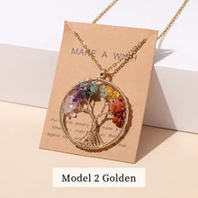 Rainbow chakra Tree pendant jewelry for aura balancing, mindful gifting, and spiritual fashion wear.