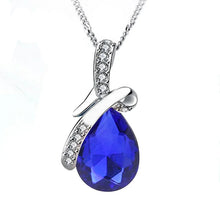 Rainbow CZ teardrop necklace pendant with multicolor stones for party wear, statement styling, and special occasion outfits.