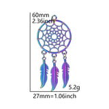 Rainbow Dreamcatcher charm pendants for necklace making, earring design, and handmade accessories.