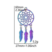 Rainbow Dreamcatcher charm pendants for necklace making, earring design, and handmade accessories.