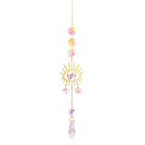 Rainbow maker prism suncatcher with octagon crystal strands for sunlight refraction, colorful room accents, and window display.