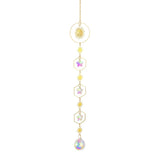 Rainbow prism window hanger with octagon bead garland for sun-catching, light reflection, and elegant home decoration.