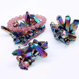 Rainbow Titanium Quartz Crystal Cluster for meditation, home décor, and crystal collecting.