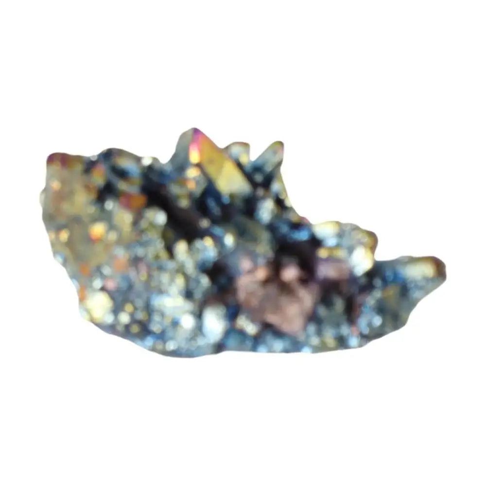 Rainbow Titanium Quartz Crystal Cluster for meditation, home décor, and crystal collecting.