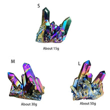 Rainbow Titanium Quartz Crystal Cluster for meditation, home décor, and crystal collecting.